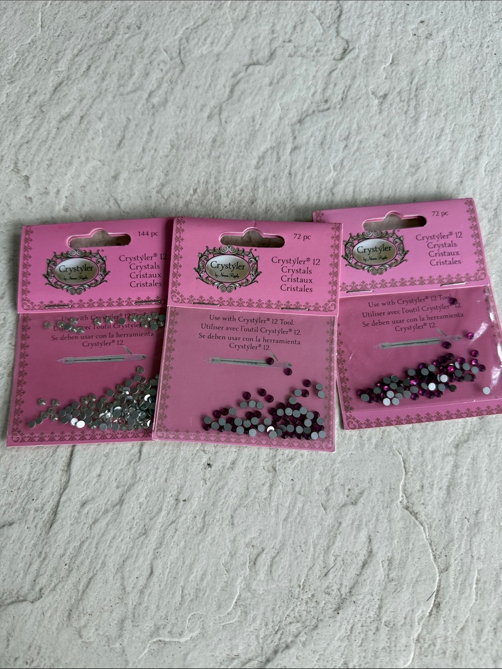 Flatback Rhinestone Mix in Pink and Silver - Craft Embellishments